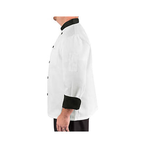 KNG Executive Chef Coat with Black Contrast 2XL  - FINAL SALE (AP-1048-2XL-UFO)