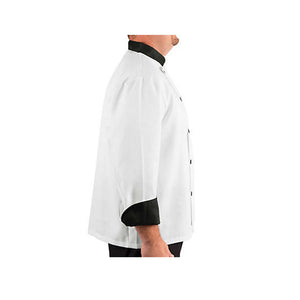 KNG Executive Chef Coat with Black Contrast 2XL  - FINAL SALE (AP-1048-2XL-UFO)