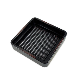5" Square Brown/Black ABS Stackable Tray (TW-40036-5-PLM)