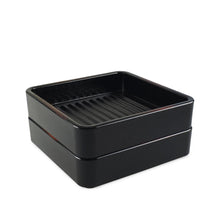 Load image into Gallery viewer, 5&quot; Square Brown/Black ABS Stackable Tray (TW-40036-5-PLM)