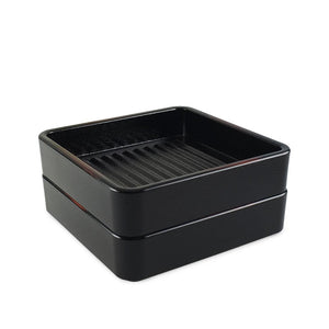 5" Square Brown/Black ABS Stackable Tray (TW-40036-5-PLM)