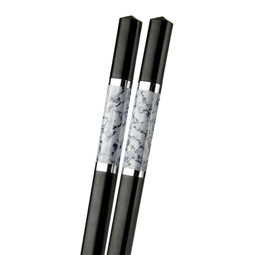 27cm Marble Pattern Alloy Chopsticks - 10-Pairs/Package FINAL SALE (TW-60044-27-CHA)
