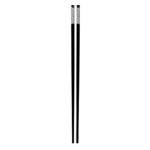 27cm Silver Net Texture Alloy Chopsticks - 10-Pairs/Package FINAL SALE (TW-60045SI-27-CHA)