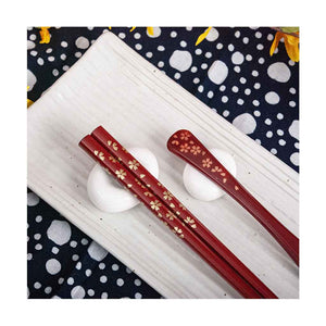 Wooden Chopsticks and Lacquer Spoon Set - Sakura Pattern FINAL SALE (TW-HS203-CHB)