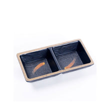 Load image into Gallery viewer, 5.75&quot; Melamine Gold Brush 2-Compartment Sauce Dish - 4 oz. (TW-IT-92056G-SDM)
