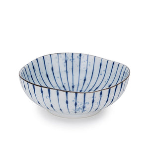 6.5" Shallow Bowl with Blue Strokes (TW-RT555-FU-BWP)