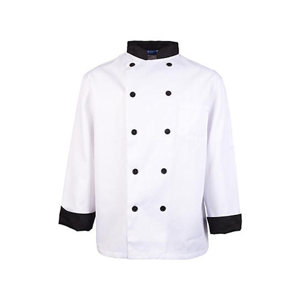 KNG Executive Chef Coat with Black Contrast (2XL)  - FINAL SALE (AP-1048-2XL-UFO)