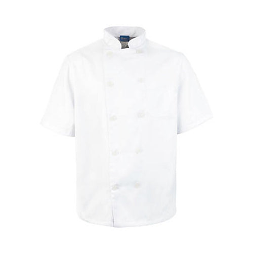 Men's White Classic Short Sleeve Chef Coat - (L) - FINAL SALE (AP-1051-L-UFO)