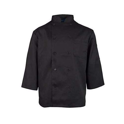 Men's Black Classic 3/4 Sleeve Chef Coat - (M) - FINAL SALE (AP-1660-M-UFO)