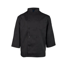 Load image into Gallery viewer, Men&#39;s Black Classic 3/4 Sleeve Chef Coat - (S) - FINAL SALE (AP-1660-S-UFO)
