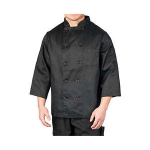 Men's Black Classic 3/4 Sleeve Chef Coat - S - FINAL SALE (AP-1660-S-UFO)