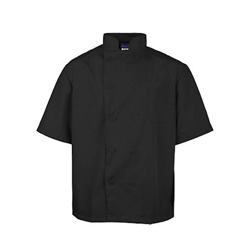 Lightweight Short Sleeve Chef Coat - (S) - FINAL SALE (AP-2578-BK-S-UFO)