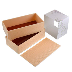 7" L 2-Tier Japanese Disposable Bento Box with Sleeve - FINAL SALE 5sets/pack, 20packs/case (DI-10332-7-TOO)