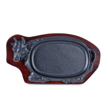 Load image into Gallery viewer, Cow Shaped Cast Iron Teflon Coated Steak Plate  (KW-NSP-06-CWC)