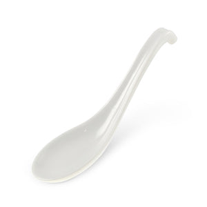 6.93" L White Porcelain Spoon with Hook - FINAL SALE (TW-10406-6.93-SNP)
