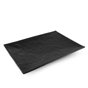 12" Black Melamine Textured Rectangular Platter - FINAL SALE (TW-40012-12-PLM)