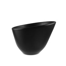 Load image into Gallery viewer, 5.5&quot; D Black Melamine Angled Bowl - 20 oz. - FINAL SALE (TW-40016-4.7-BWM)