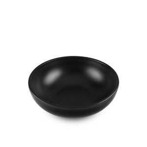 4.6" Black Melamine Round Shallow Bowl - 8 oz. - FINAL SALE (TW-40023-4.6-BWM)