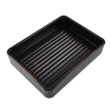 Load image into Gallery viewer, 7&quot; Rectangular Brown/Black ABS Stackable Tray (TW-40036-7-PLM)