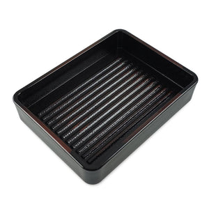 7" Rectangular Brown/Black ABS Stackable Tray (TW-40036-7-PLM)