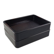 Load image into Gallery viewer, 7&quot; Rectangular Brown/Black ABS Stackable Tray (TW-40036-7-PLM)