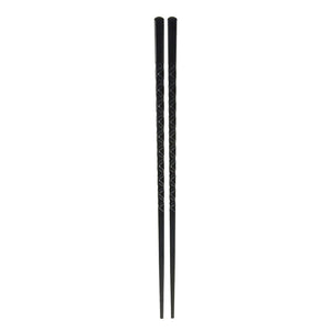 24cm Zig Zag Pattern Alloy Chopsticks - 10-Pairs/Package (TW-60023-24-CHA)