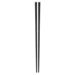 24.5cm Silver Flower Head Black Alloy Chopsticks - 10-Pairs/Package (TW-60037BK-24.5-CHA)
