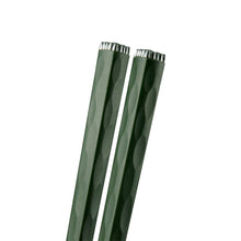 Load image into Gallery viewer, 24.5cm Silver Flower Head Green Alloy Chopsticks - 10-Pairs/Package (TW-60037GR-24.5-CHA)