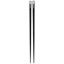 Load image into Gallery viewer, 24.5cm Angled Head with Silver Chevron Plated Alloy Chopsticks - 10-Pairs/Package (TW-60039-24.5-CHA)