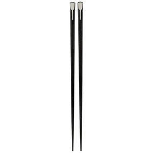 24.5cm Angled Head with Silver Chevron Plated Alloy Chopsticks - 10-Pairs/Package (TW-60039-24.5-CHA)