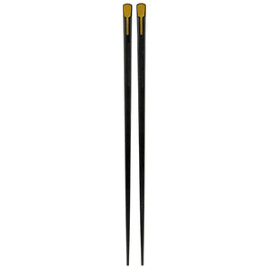 24.5cm Angled Head with Antique Gold Chevron Plated Alloy Chopsticks - 10-Pairs/Package (TW-60040-24.5-CHA)
