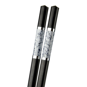 27cm Marble Pattern Alloy Chopsticks - 10-Pairs/Package (TW-60044-27-CHA)