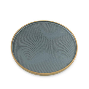 10" Wood Grain Textured Round Platter (TW-70041-10-PLP)