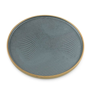 12" Wood Grain Textured Round Platter (TW-70041-12-PLP)