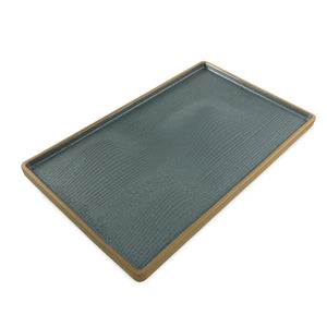 14" Wood Grain Textured Rectangular Platter (TW-70042-14-PLP)
