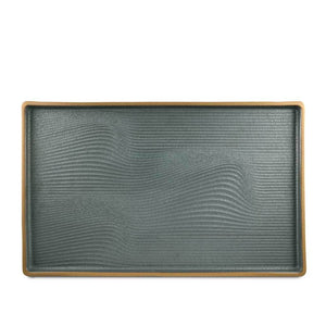 14" Wood Grain Textured Rectangular Platter (TW-70042-14-PLP)