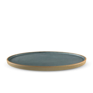 14" Wood Grain Textured Oval Platter (TW-70043-14-PLP)