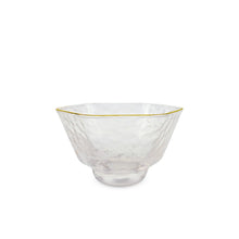 Load image into Gallery viewer, 1.55&quot; H Glass Hexagon Shape Sake Cup with Gold Trim (TW-70063-1.55-BRG)
