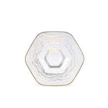 Load image into Gallery viewer, 1.55&quot; H Glass Hexagon Shape Sake Cup with Gold Trim (TW-70063-1.55-BRG)