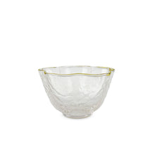 Load image into Gallery viewer, 1.77&quot; H Glass Flower Shape Sake Cup with Gold Trim (TW-70064-1.77-BRG)