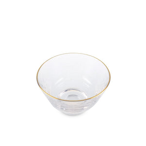 1.77" H Glass Sake Cup with Gold Trim (TW-70066-1.77-BRG)