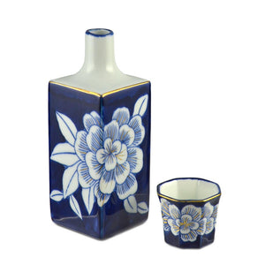 1.57" H Flower Pattern Sake Cup - 1 oz. (TW-70093-1.57-BRP)