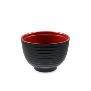 3.9" Black/Red Melamine Soup Bowl - 9 oz. (TW-9110-BWM)