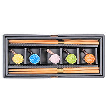 Load image into Gallery viewer, 5-Pr Chopsticks &amp; Sakura Rest Gift Box Set (TW-A885-S-CHB)