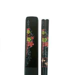 Single Pair Chopsticks with Case Set - Floral Pattern (TW-B-9360-B-CHB)