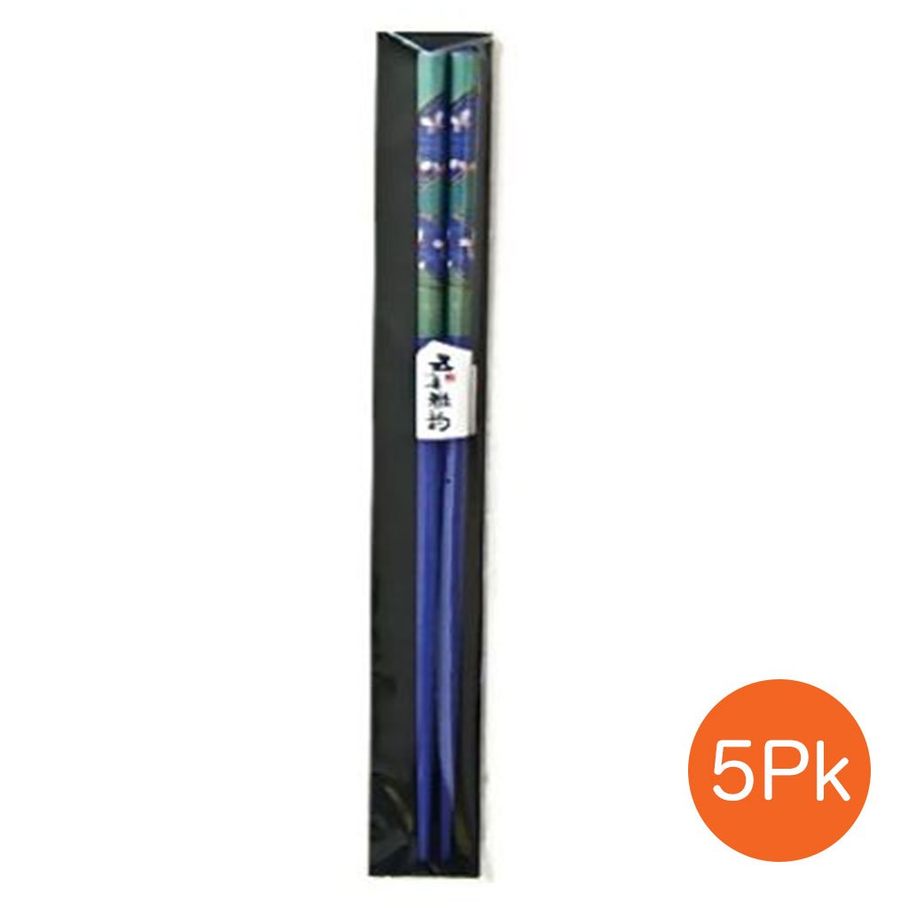 Blue and Green Chopsticks with Butterfly Pattern - 5-Pr/set (TW-CC249-CHB)