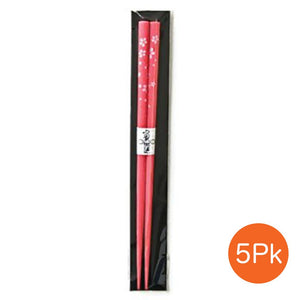 Pink Chopsticks with Sakura Pattern - 5-Pr/set (TW-CC254-CHB)
