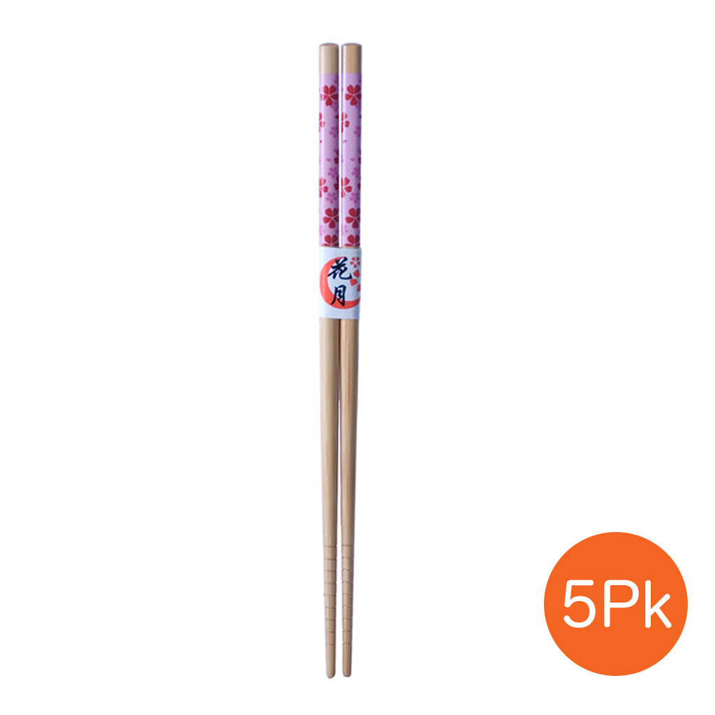 Chopsticks with Cherry Blossoms Pattern - 5 Pr/Set (TW-CC323-CHB)