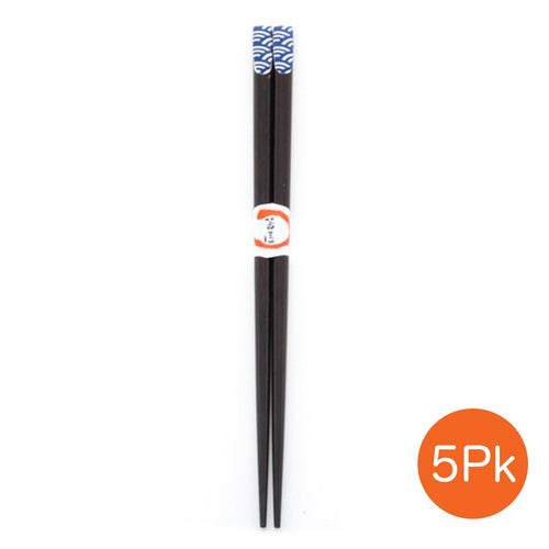 Chopsticks with Nami Pattern - 5 Pr/Set (TW-CC327-CHW)
