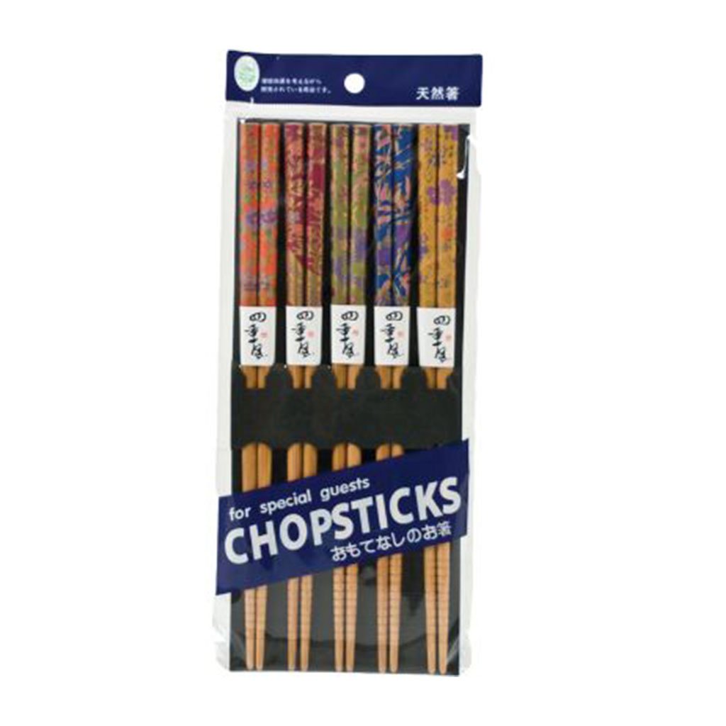 5-Pr Chopsticks Set with Assorted Floral Pattern (TW-CH100-S-CHB)